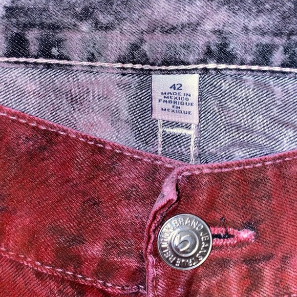 Nwt True Religion Men's Red Jeans Basic Straight M3F859TSM Size 42 - Picture 7 of 11